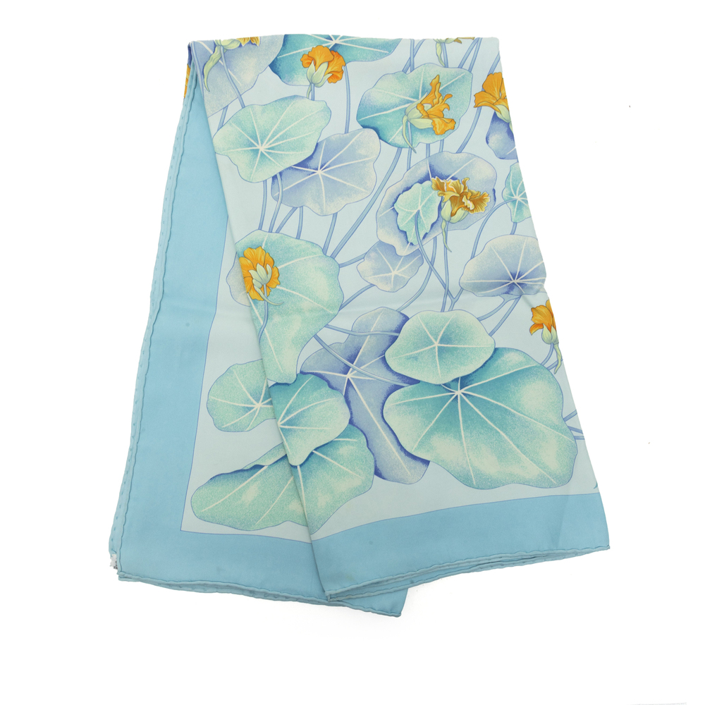 Pre-Loved Hermes Les Capucines Silk Scarf 90